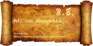 Mátai Benedetta névjegykártya